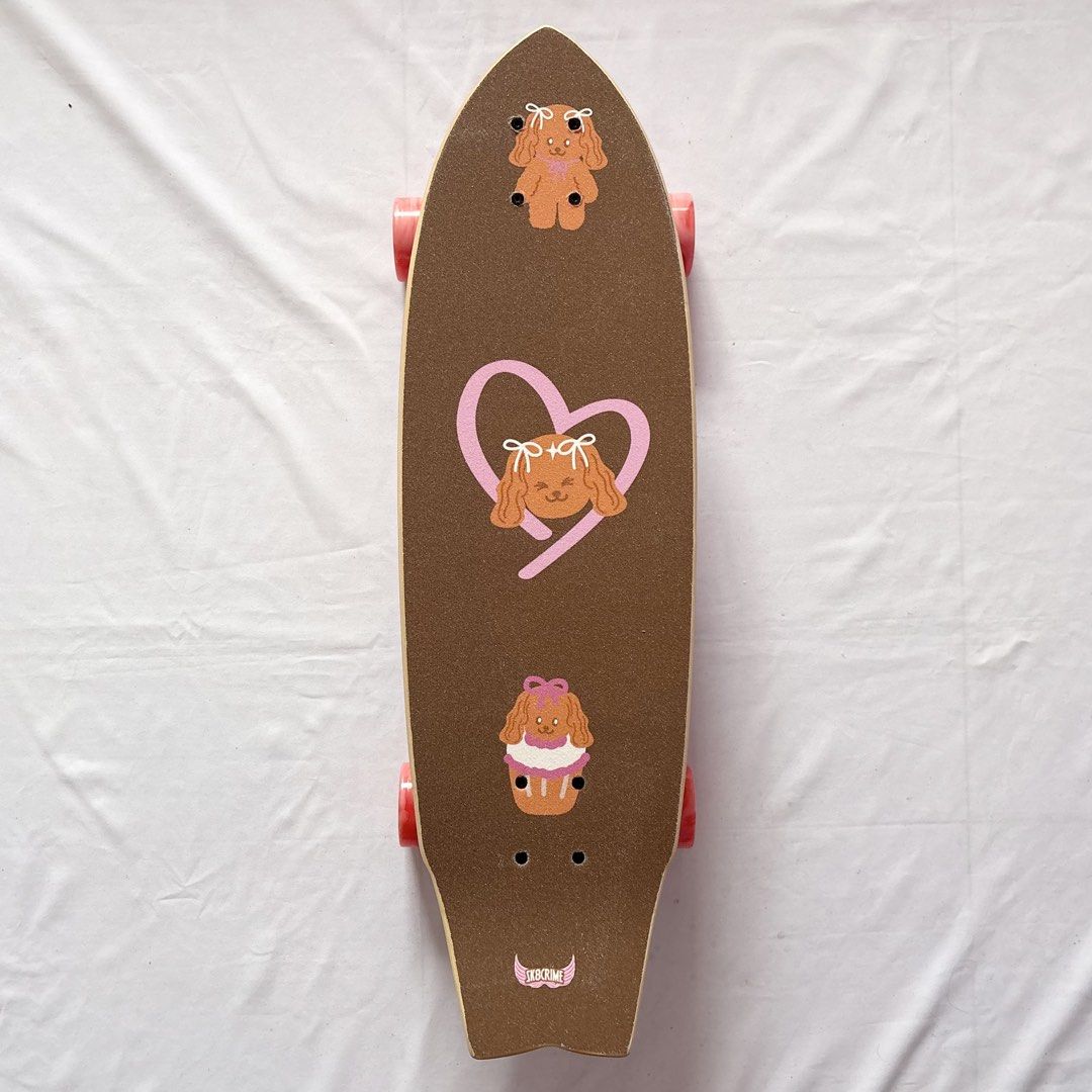 Sk8crime “Cats” 8.5” x 28.75” Surfskate Cruiser Skateboard Complete