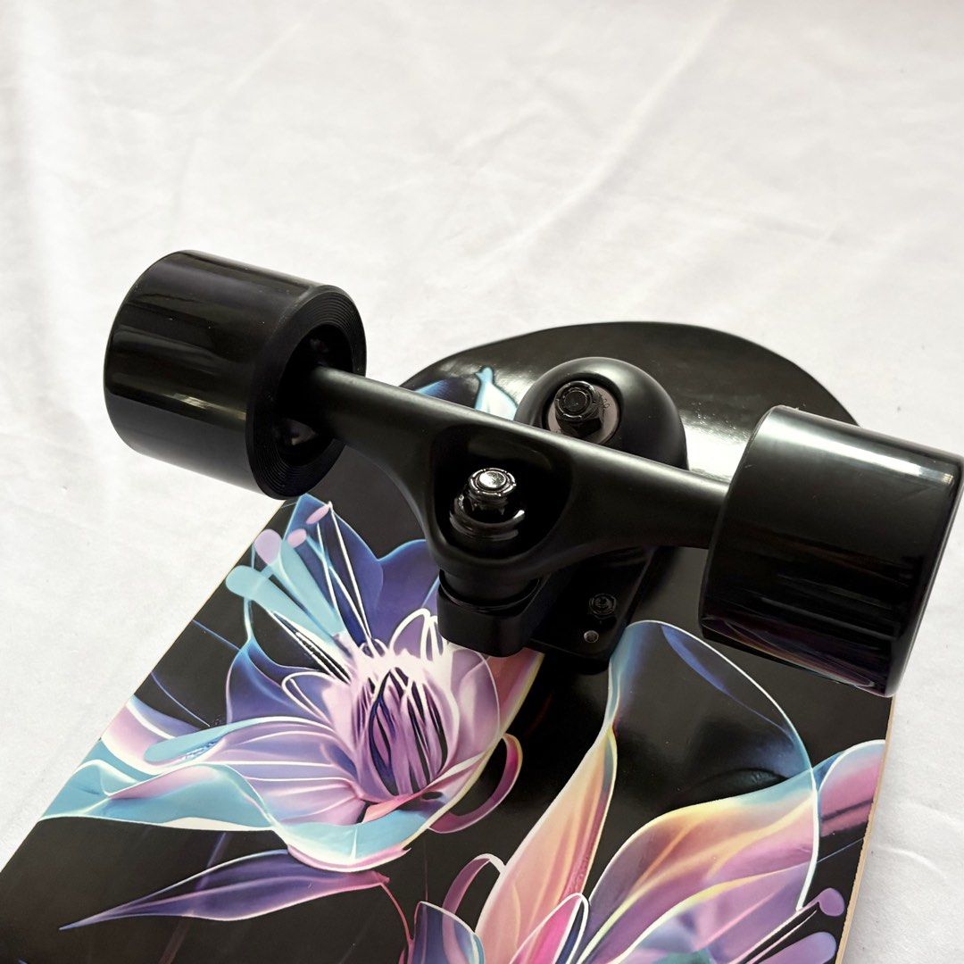 Sk8crime “Luminous” 10” x 31” Surfskate Cruiser Skateboard Complete — front truck detail