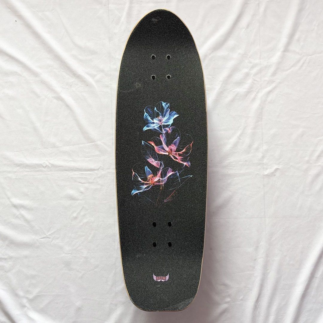 Sk8crime “Luminous” 10” x 31” Surfskate Cruiser Skateboard Complete — grip-tape top view
