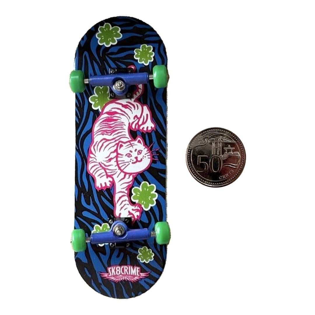 Sk8crime “Tiger” 32mm Fingerboard Complete — underside complete view