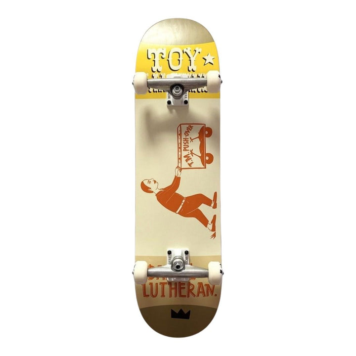 Toy Machine “Cart” 8.38” x 32.1” Daniel Lutheran Model Custom Skateboard Complete — underside graphic view