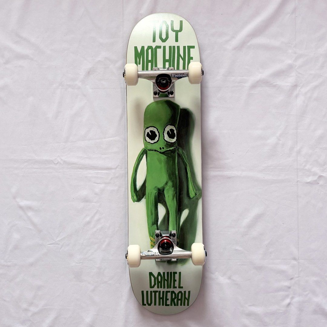 Toy Machine “Green Mascot” 7.375” x 30.8” Daniel Lutheran Model Custom Skateboard Complete