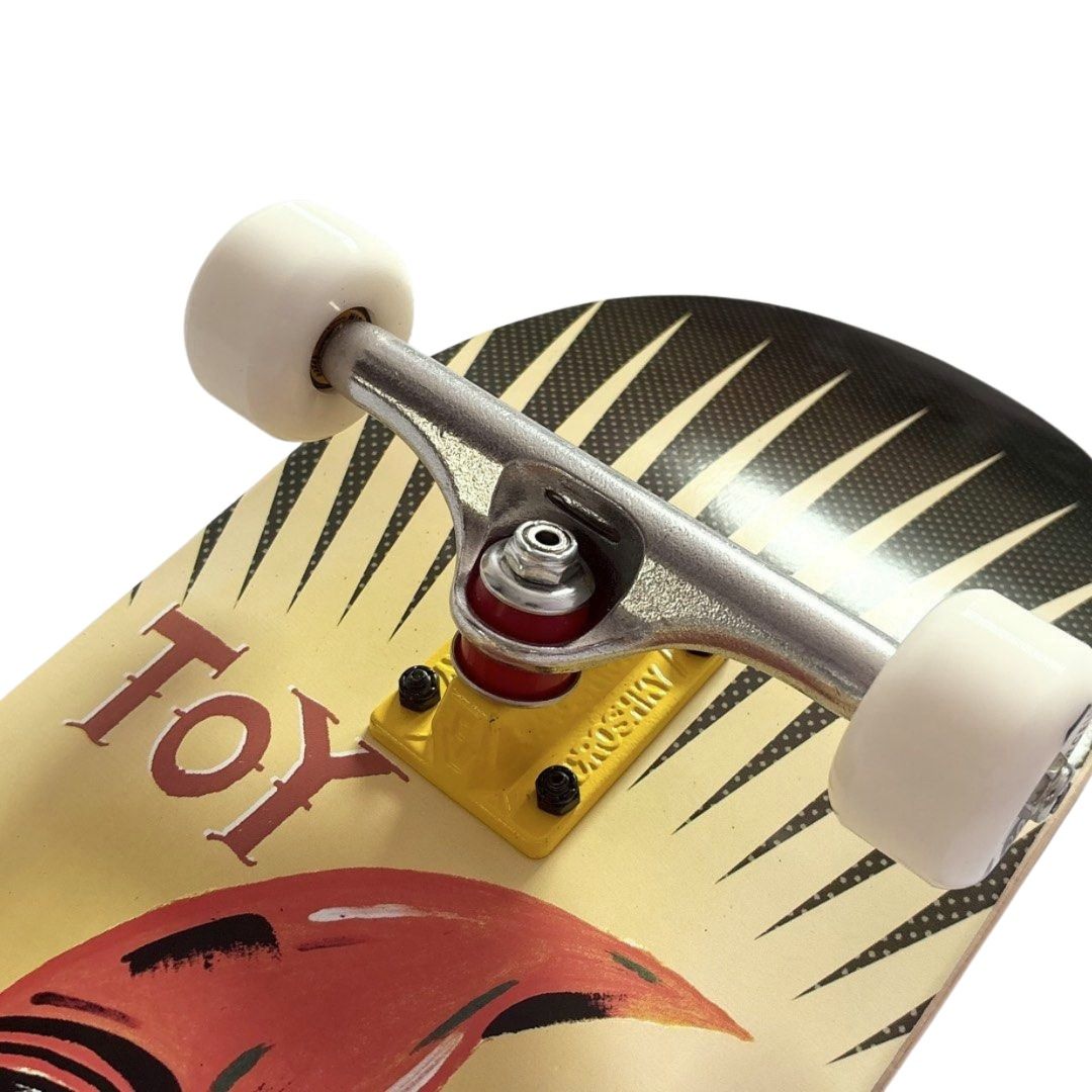 Toy Machine “Moon Man” 8.5” x 32.25” Custom Skateboard Complete — angled truck detail
