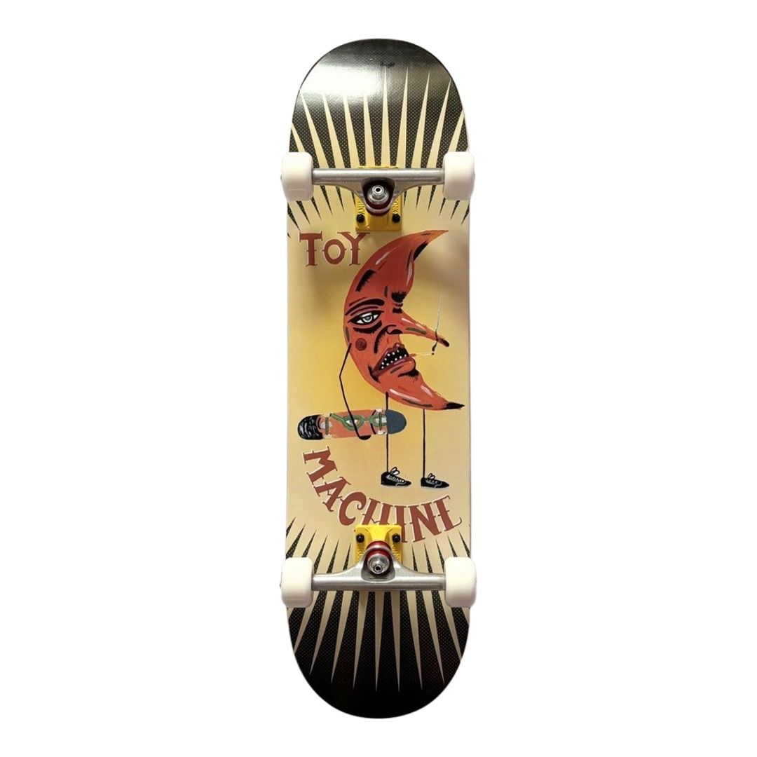Toy Machine “Moon Man” 8.5” x 32.25” Custom Skateboard Complete — underside graphic view