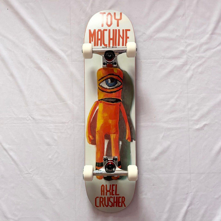 Toy Machine “Orange Mascot” 7.675” x 31” Axel Crusher Model Custom Skateboard Complete