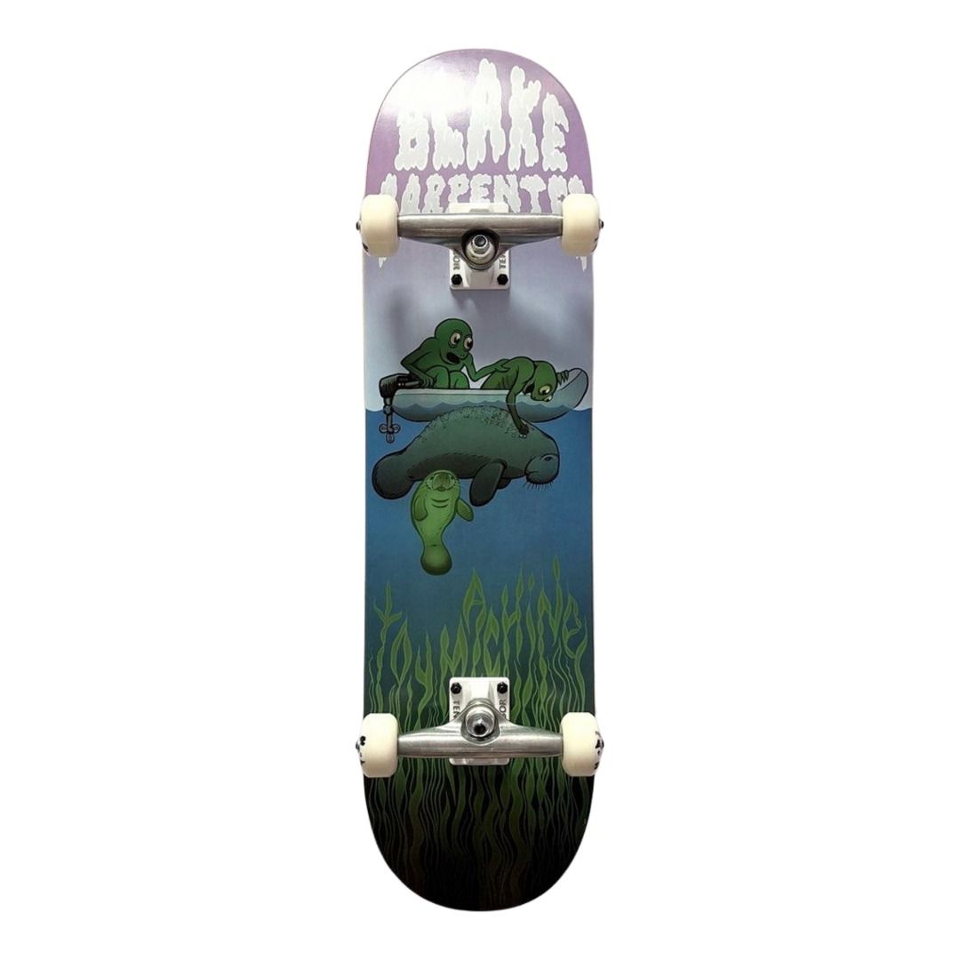 Toy Machine “Underwater” 8.375” x 32” Custom Skateboard Complete — underside graphic view