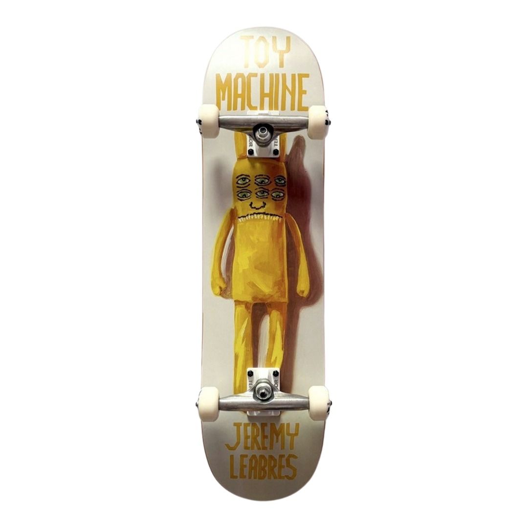Toy Machine “Yellow Mascot” 8.06” x 31.9” Jeremy Lebras Model Custom Skateboard Complete — underside graphic view