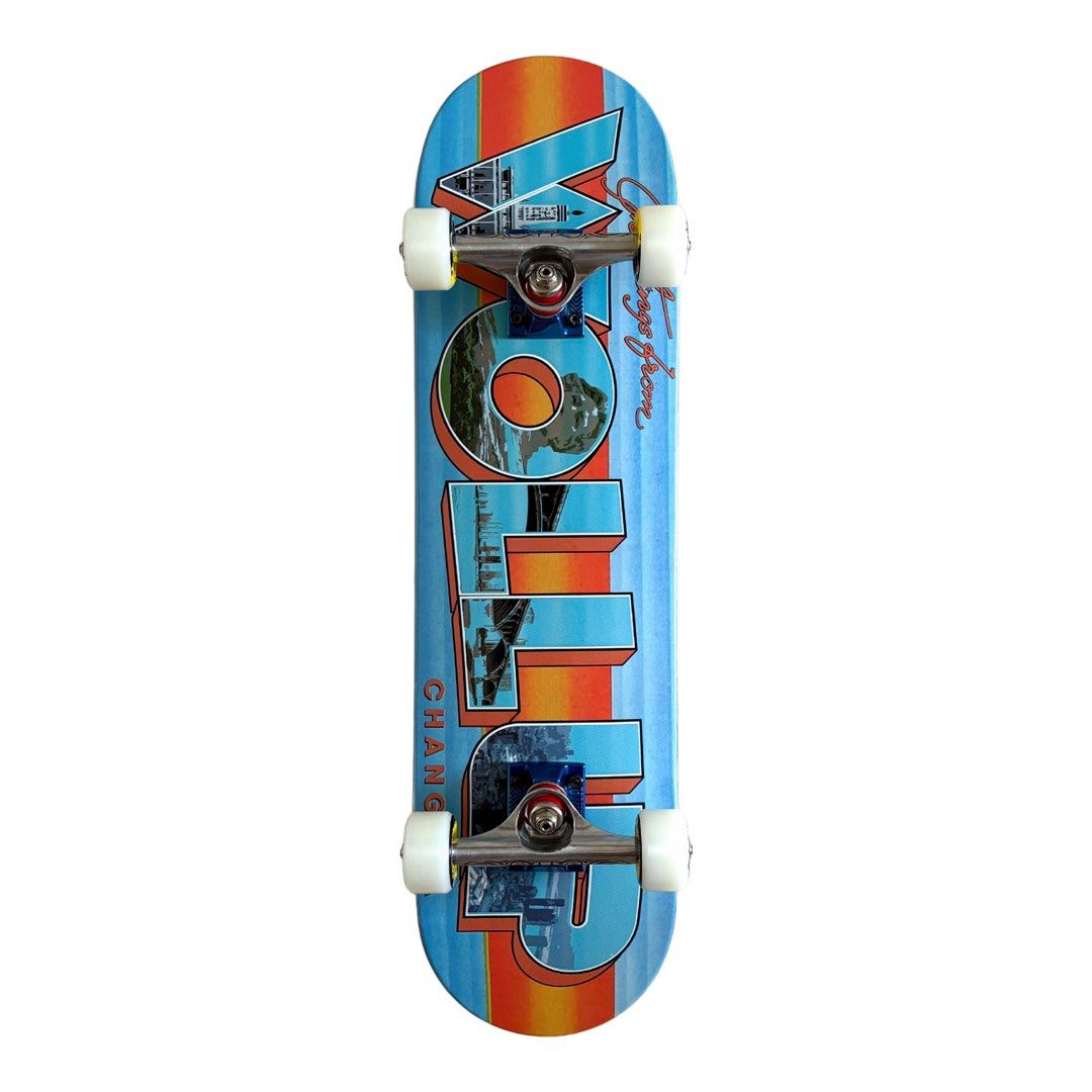 Wollup x Postcard Series “Changsha” 7.5″ x 28.5″ Custom Kids Skateboard Complete