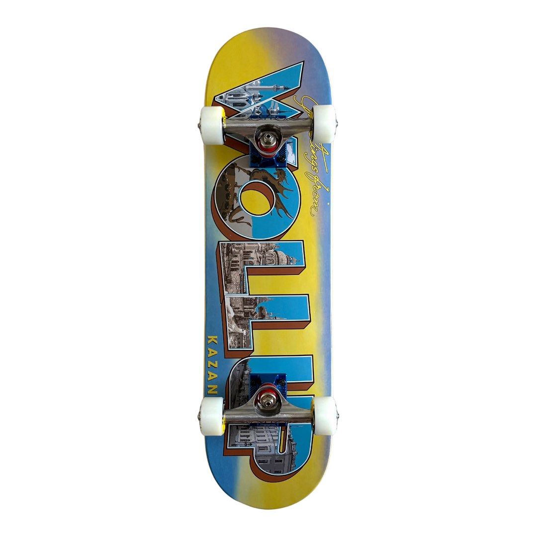 Wollup x Postcard Series “Kazan” 7.5″ x 29.0″ Custom Kids Skateboard Complete
