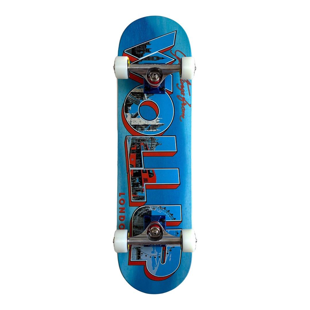 Wollup x Postcard Series “London” 7.5″ x 28.5″ Custom Kids Skateboard Complete